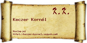 Keczer Kornél névjegykártya